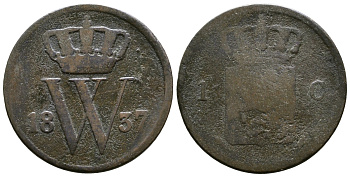 НИДЕРЛАНДЫ 1 ЦЕНТ 1837 KM 47 медь 84-1016