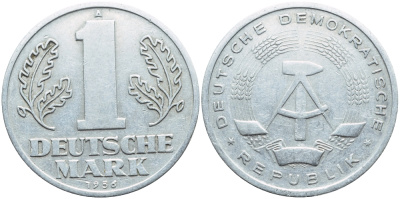 ГДР 1 МАРКА 1956 А KM 13 алюминий 4395-335