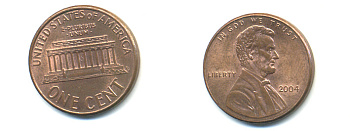 США 1 ЦЕНТ 2004 ЛИНКОЛЬН KM 201b цинк плакированный медью UNC 179-556