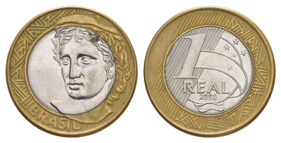 Бразилия 1 реал 2003 KM 652a биметалл 4648-1217