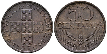 Португалия 50 сентаво 1979 KM 596 бронза 4148-412