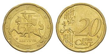 Литва 20 евроцентов 2015 KM 209 нордик aUNC 4641-1034