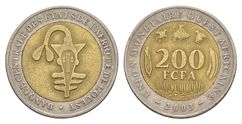 Западная Африка (BCEAO) 200 франков 2003 KM 14 биметалл 4619-516