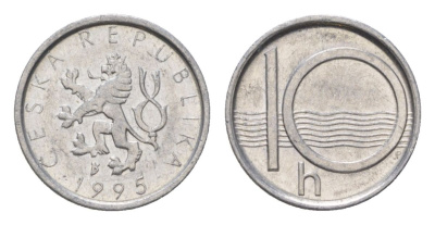Чехия 10 геллеров 1995 KM 6 алюминий 4623-754