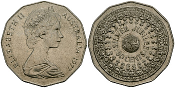 Австралия 50 центов 1977 Елизавета II (1953-) KM 70 медно-никель 4120-413