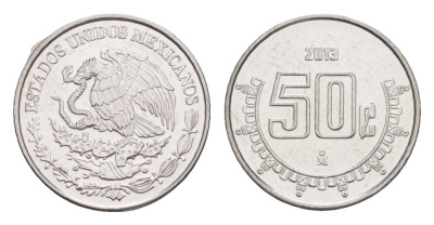 Мексика 50 сентаво 2013 Mo KM 936 нержавеющая сталь UNC 4636-516
