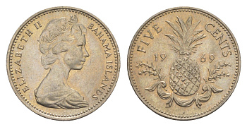 Багамские острова (Багамы) 5 центов 1969 KM 3 медно-никель UNC 4651-423