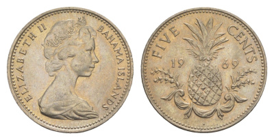 Багамские острова (Багамы) 5 центов 1969 KM 3 медно-никель UNC 4651-423