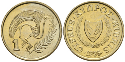 Кипр 1 цент 1996 KM 53.3 никель латунь 4174-1165