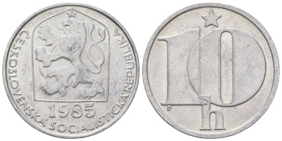 Чехословакия 10 геллеров 1985 KM 80 алюминий aUNC 4115-719