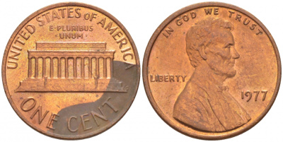 США 1 ЦЕНТ 1977 ЛИНКОЛЬН KM 201 медь цинк UNC 3309-246