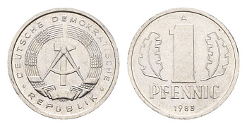 ГДР 1 пфенниг 1983 A KM 8.2 алюминий aUNC 4630-258