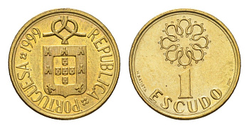Португалия 1 эскудо 1999 KM 631 никель латунь UNC 4674-762
