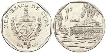 Куба 1 песо 2012 KM 579 сталь плакированная никелем UNC 4616-1016