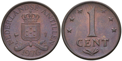 Нидерландские Антилы 1 цент 1976 Юлиана (1948-1980) KM 8 бронза 4585-947