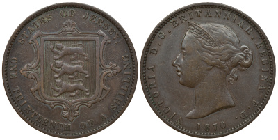 Джерси 1/13 шиллинга 1870 Виктория (1837-1901) KM 5 бронза 650-333