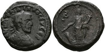 Римская Империя, Провинция Египет тетрадрахма 244 - 245 Филипп Араб / богиня Тихе, Александрия Very fine Kamp/Gansch 74.32 биллон 1073-9-65