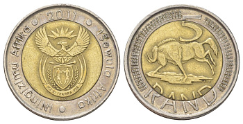 ЮАР 5 рандов 2011 KM 506 биметалл 4626-911