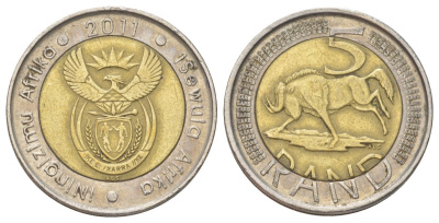 ЮАР 5 рандов 2011 KM 506 биметалл 4626-911