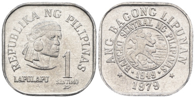 Филиппины 1 сентимо 1979 вождь острова Мактан Лапу-Лапу KM 205 алюминий  UNC  220-1067