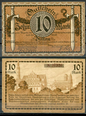 Германия, Циттау 10 марок 1918 нотгельд, 15.11.1918 Geiger 578.02  бумага   444-119-1-2