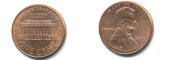 США 1 ЦЕНТ 2003 ЛИНКОЛЬН KM 201b цинк плакированный медью UNC 179-548