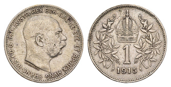 Австрия 1 крона 1915 Франц Иосиф I (1848-1916) KM 2820 серебро 4654-956