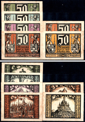 Шалькау (Тюрингия) полный набор из 6 нотгельдов (50 пфеннигов) 1921 Mehl Grabowski 1171.1 бумага UNC (пресс) 7556-66-3-2