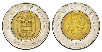 Панама 1 бальбоа 2011 KM 141 биметалл UNC 4642-732