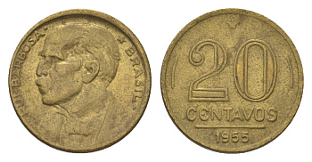 Бразилия 20 сентаво 1955 Руй Барбоза ди Оливейра KM 562 алюминиевая бронза 4625-954