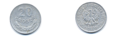 ПОЛЬША 20 ГРОШЕЙ 1978 KM A47 алюминий 4379-928