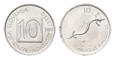 Словения 10 стотинов 1993 KM 7 алюминий UNC 4685-652