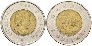 Канада 2 доллара 2009 KM 837 биметалл 4395-1224