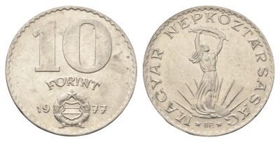 Венгрия 10 форинтов 1977 BP, Статуя свободы KM 595 никель 4666-247