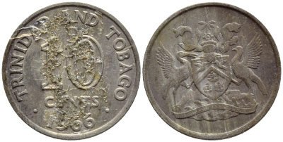 Тринидад и Тобаго 10 центов 1966 герб KM 3 медно-никель 4396-822