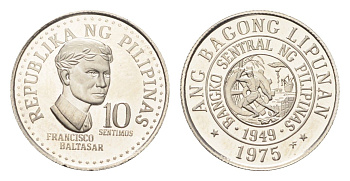 Филиппины 10 сентимо 1975 KM 207 медно-никель PROOF 1524-2044