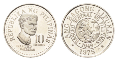 Филиппины 10 сентимо 1975 KM 207 медно-никель PROOF 1524-2044