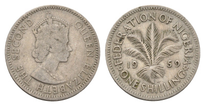 Нигерия 1 шиллинг 1959 KM 5 медно-никель 4673-1253