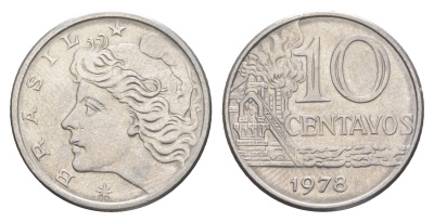 Бразилия 10 сентаво 1978 KM 578.1a нержавеющая сталь UNC 4644-439