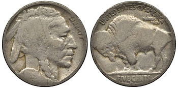 США 5 ЦЕНТОВ 1935 D, ИНДЕЕЦ, БИЗОН KM 134 медно-никель 27-643