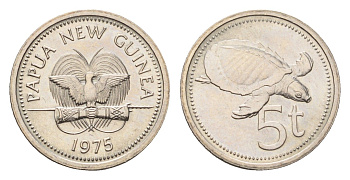 Папуа - Новая Гвинея 5 тойя 1975 KM 3 медно-никель UNC 4669-324