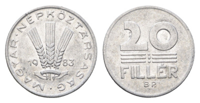 Венгрия 20 филлеров 1983 BP KM 573 алюминий 4665-1213