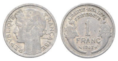 Франция 1 франк 1947 KM 885a алюминий 4706-813