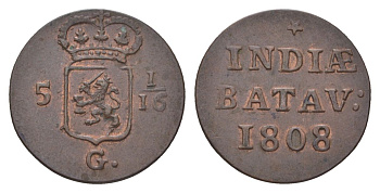 Нидерландская Восточная Индия, Голландия (Holland) 1 дуит 1808 KM 76 медь 4623-1139