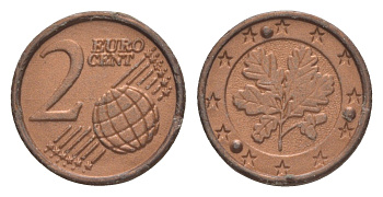Европа игровой жетон в "2 евроцентА" ND диаметр 18 мм, вес 0,3 гр пластик 4613-955