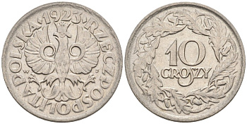 Польша 10 грошей 1923 w KM 11 никель 4564-1049