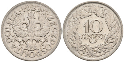 Польша 10 грошей 1923 w KM 11 никель 4564-1049
