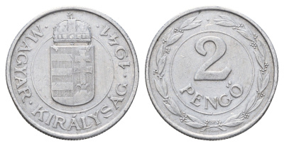 Венгрия 2 пенге 1941 BP KM 522 алюминий 83-1332