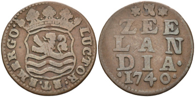 Зеландия (Zeeland), Нидерланды 1 дуит 1740 KM 81 медь 4577-145