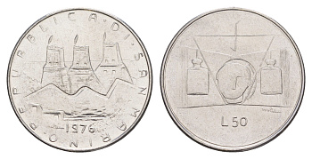 Сан-Марино 50 лир 1976 Республика KM 56 нержавеющая сталь UNC 4648-237